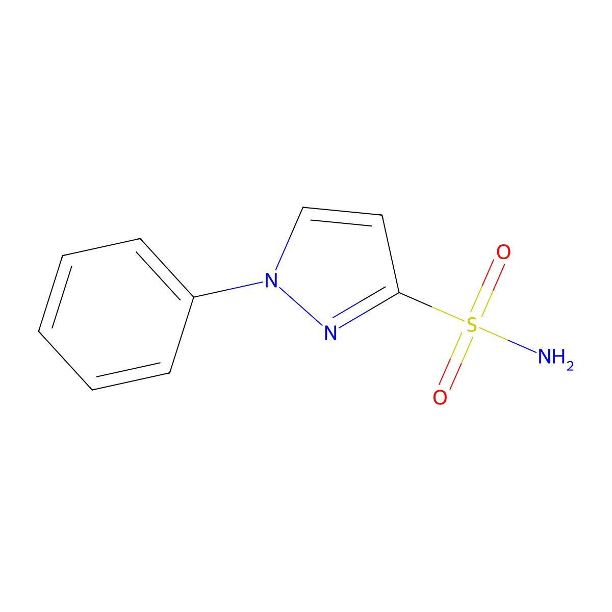 1-Phenyl-1H-pyrazole-3-sulfonamide molecular structure, CAS 1995071-89-0