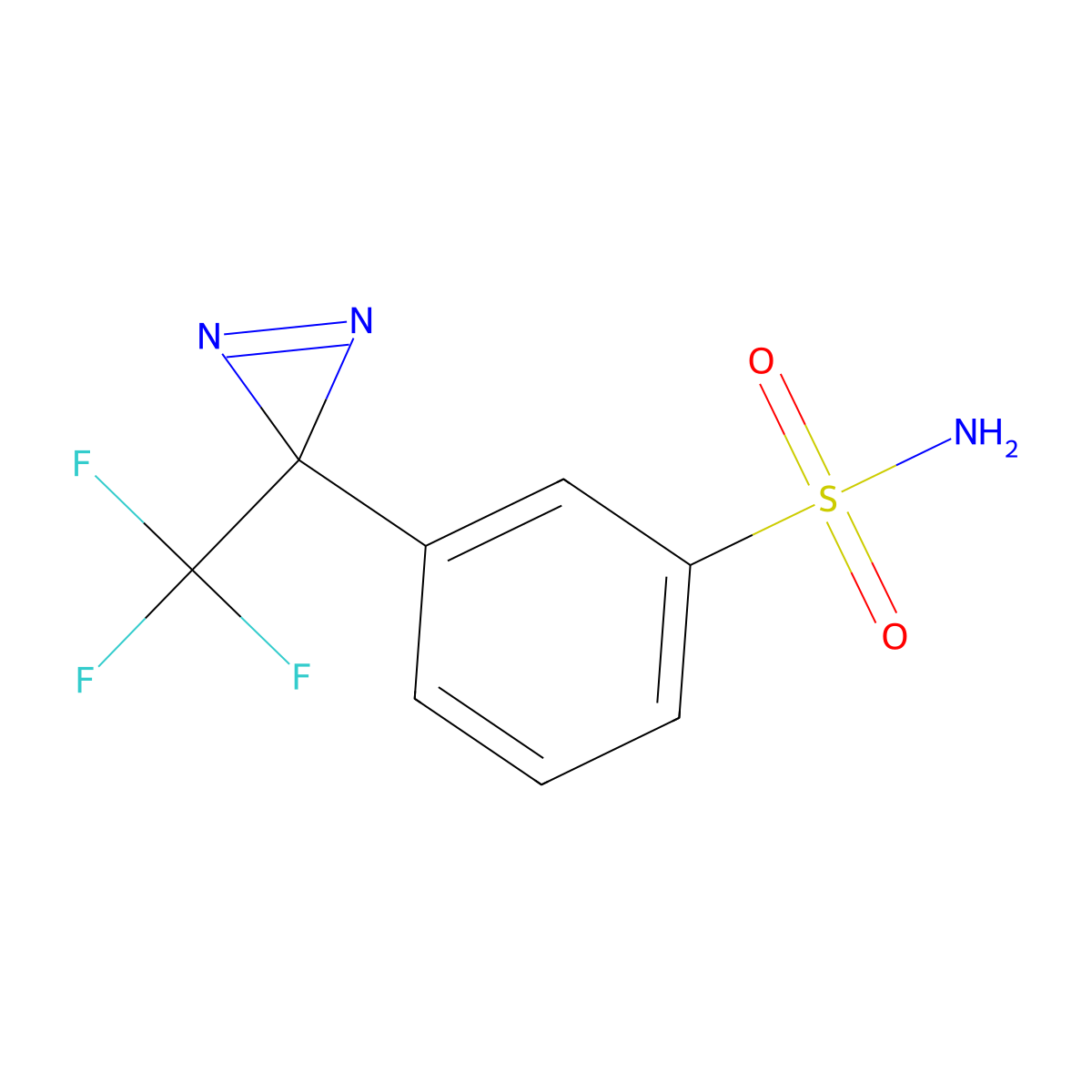 3-[3-(trifluoromethyl)-3H-diazirin-3-yl]benzene-1-sulfonamide molecular structure, CAS 1995072-36-0