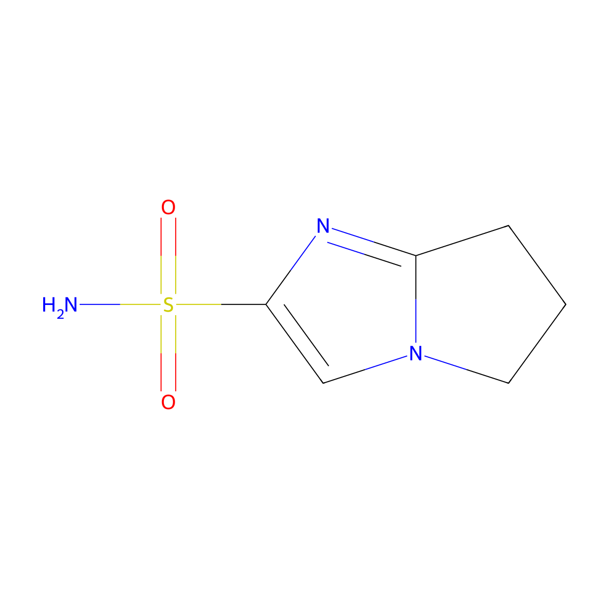 5H,6H,7H-pyrrolo[1,2-a]imidazole-2-sulfonamide molecular structure, CAS 1995072-47-3