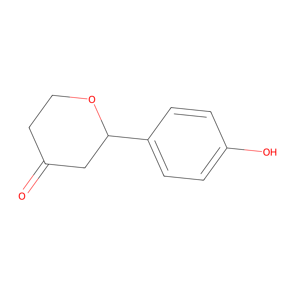 2-(4-hydroxyphenyl)tetrahydro-4H-pyran-4-one molecular structure, CAS 1995088-38-4