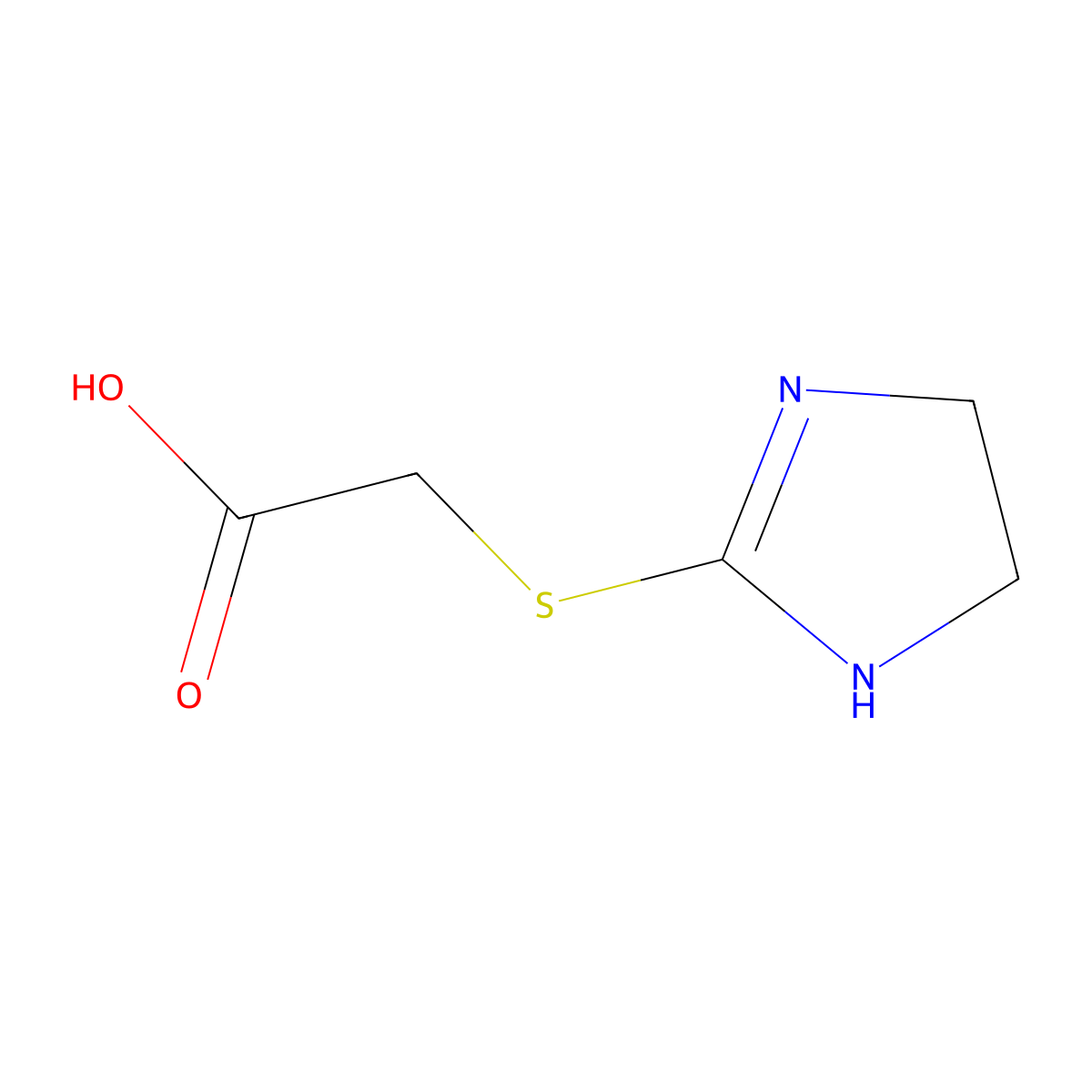 (4,5-dihydro-1H-imidazol-2-ylsulfanyl)acetic acid molecular structure, CAS 19951-23-6