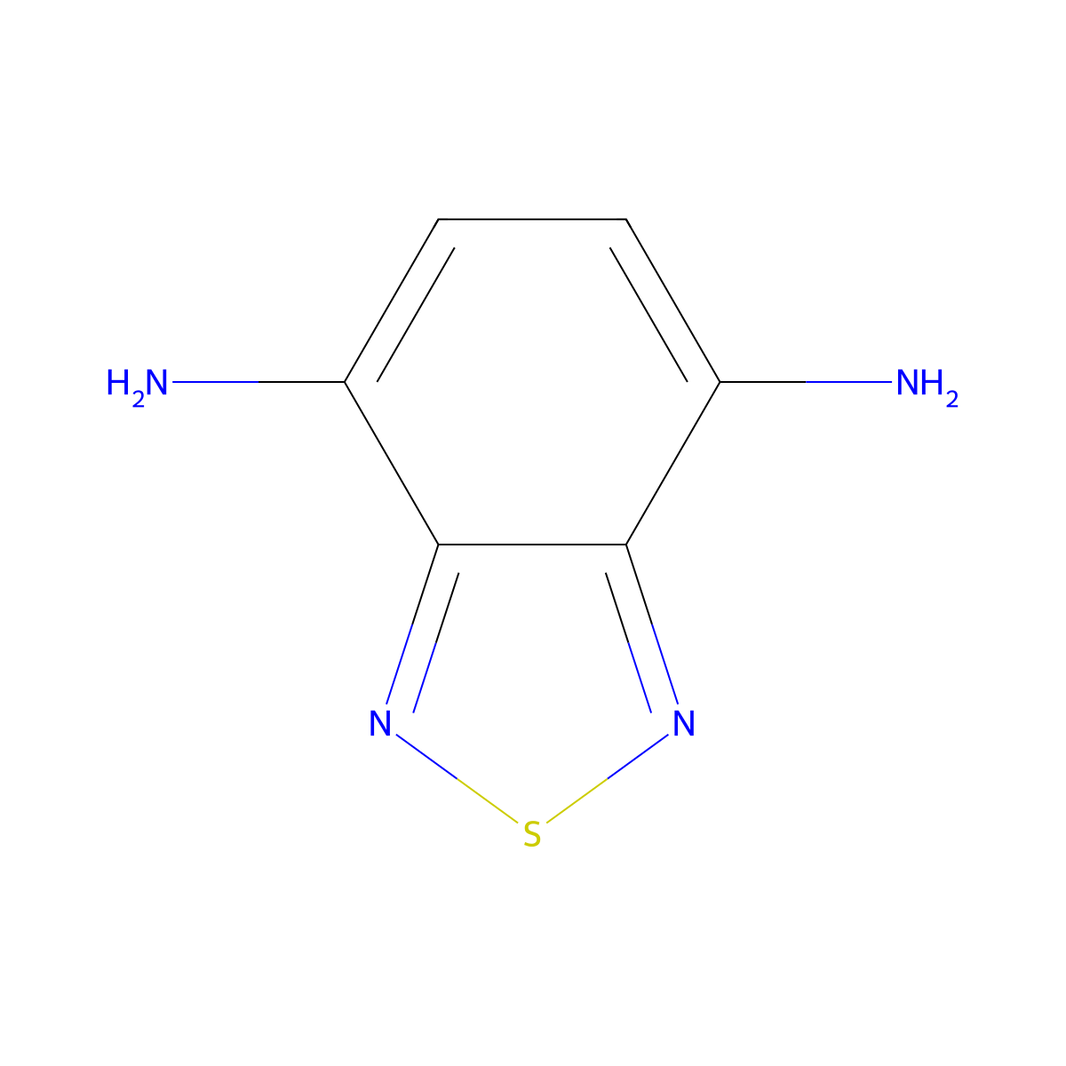 2,1,3-Benzothiadiazole-4,7-diamine molecular structure, CAS 19951-39-4