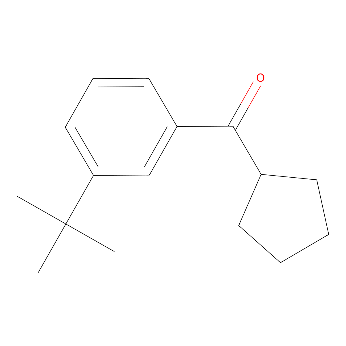 Cyclopentyl[3-(1,1-dimethylethyl)phenyl]methanone molecular structure, CAS 1995115-67-7