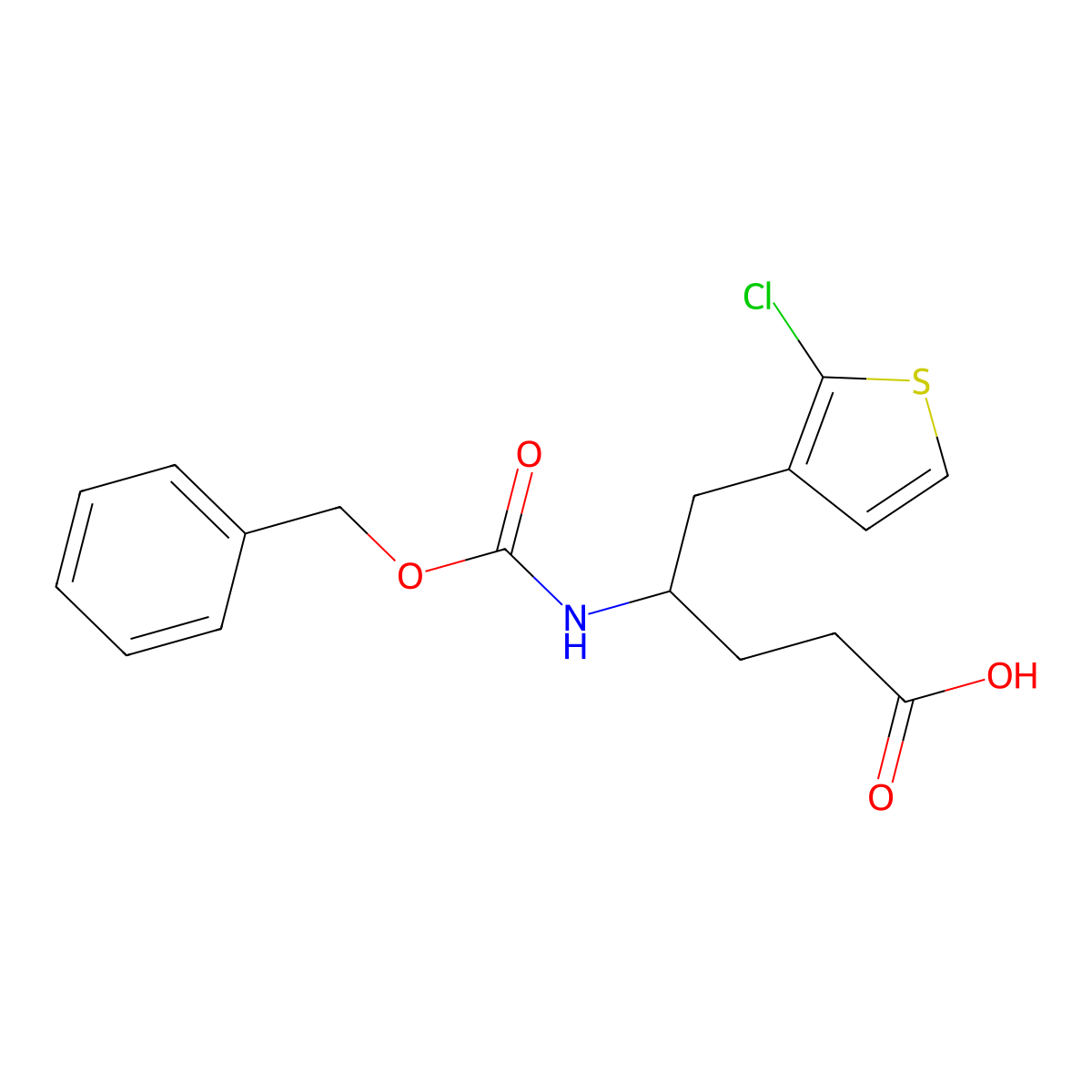 4-{[(Benzyloxy)carbonyl]amino}-5-(2-chlorothiophen-3-yl)pentanoic acid molecular structure, CAS 1995235-74-9