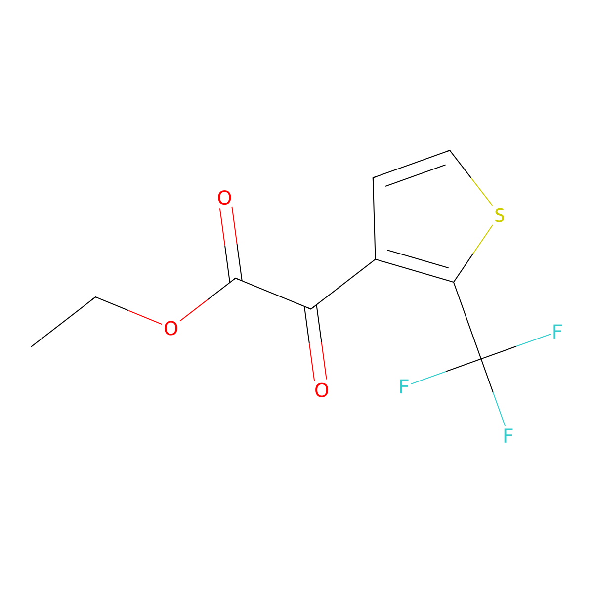 Ethyl 2-oxo-2-[2-(trifluoromethyl)thiophen-3-yl]acetate molecular structure, CAS 1995256-34-2