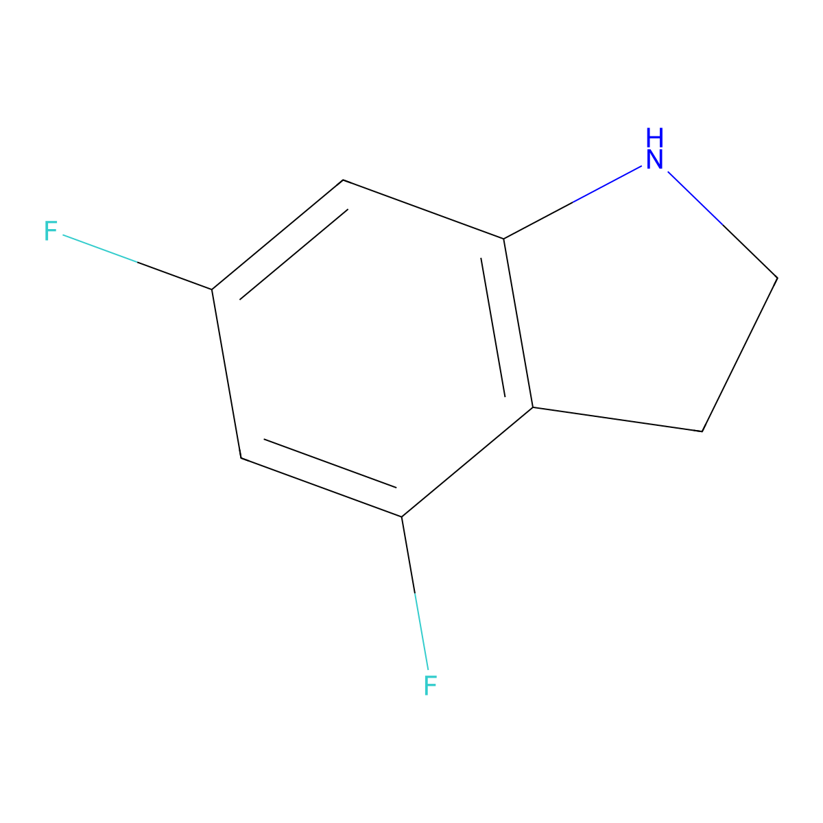 4,6-Difluoro-2,3-dihydro-1H-indole molecular structure, CAS 199526-98-2
