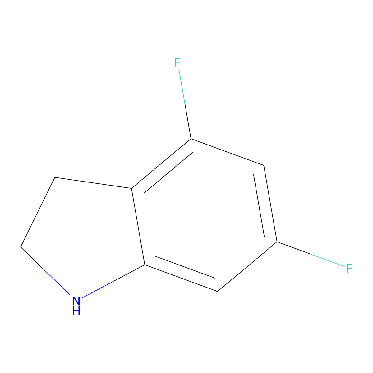 4,6-Difluoro-2,3-dihydro-1H-indole molecular structure, CAS 199526-98-2