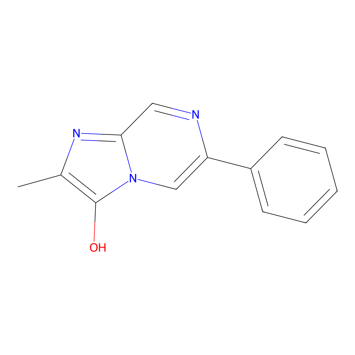 2-methyl-6-phenyl-7H-imidazo[1,2-a]pyrazin-3-one molecular structure, CAS 19953-58-3