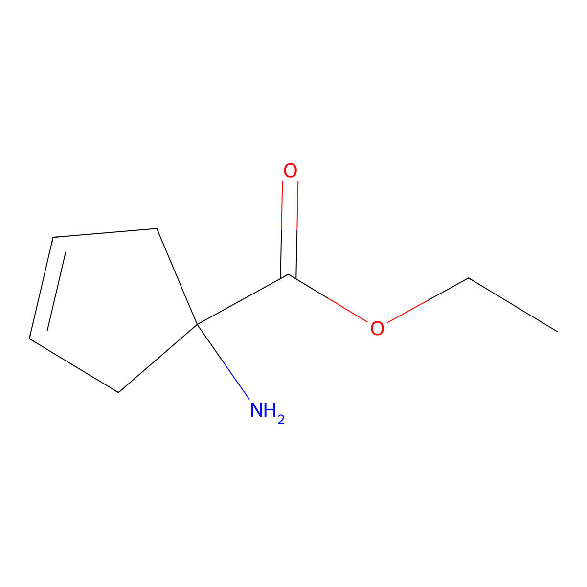 1-Amino-3-cyclopentene-1-carboxylic acid ethyl ester molecular structure, CAS 199532-88-2