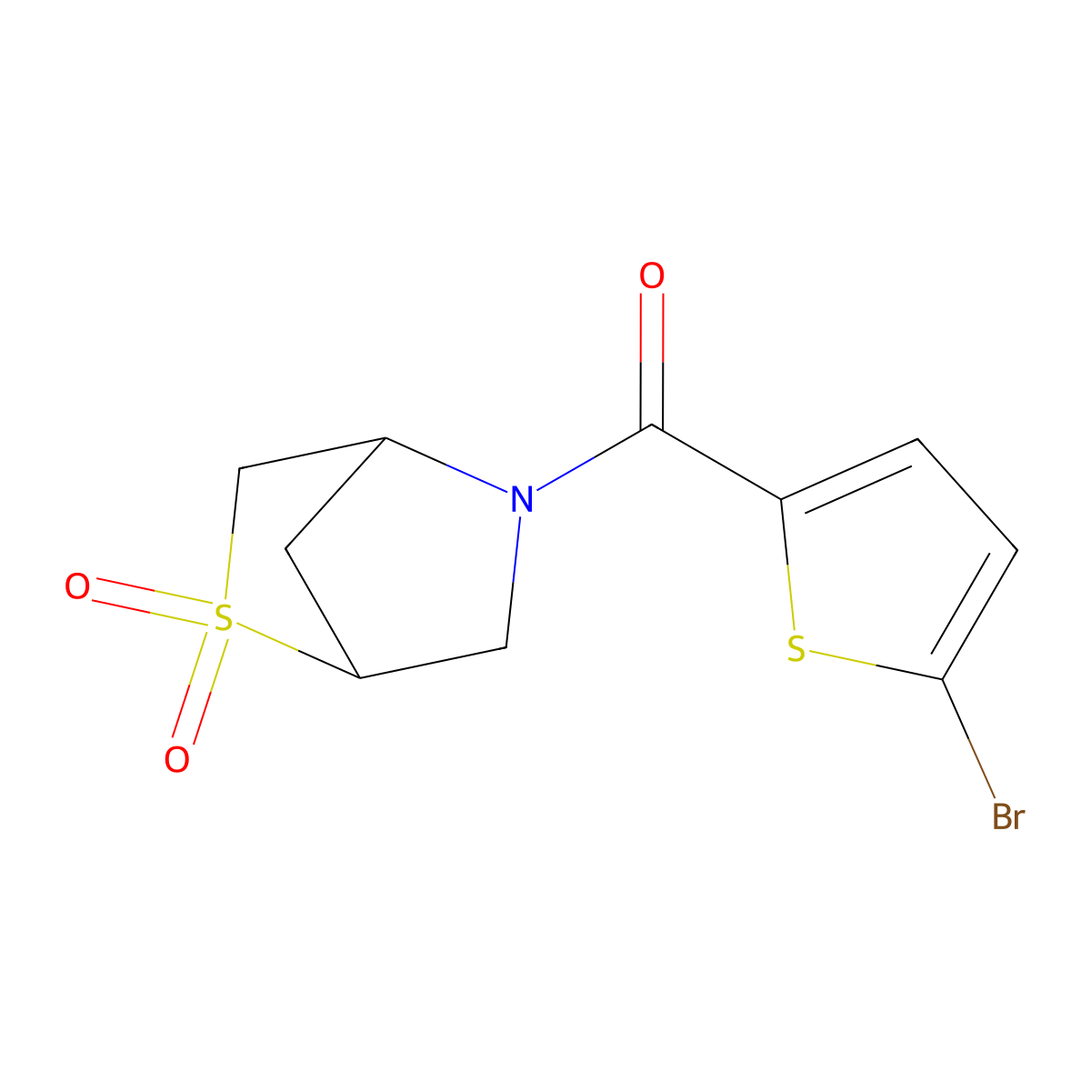 5-(5-Bromothiophene-2-carbonyl)-2lambda6-thia-5-azabicyclo[2.2.1]heptane-2,2-dione molecular structure, CAS 1995331-80-0