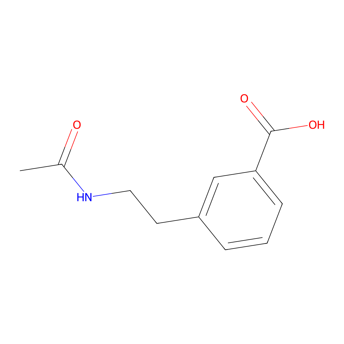 3-(2-Acetamidoethyl)benzoic acid molecular structure, CAS 199535-05-2