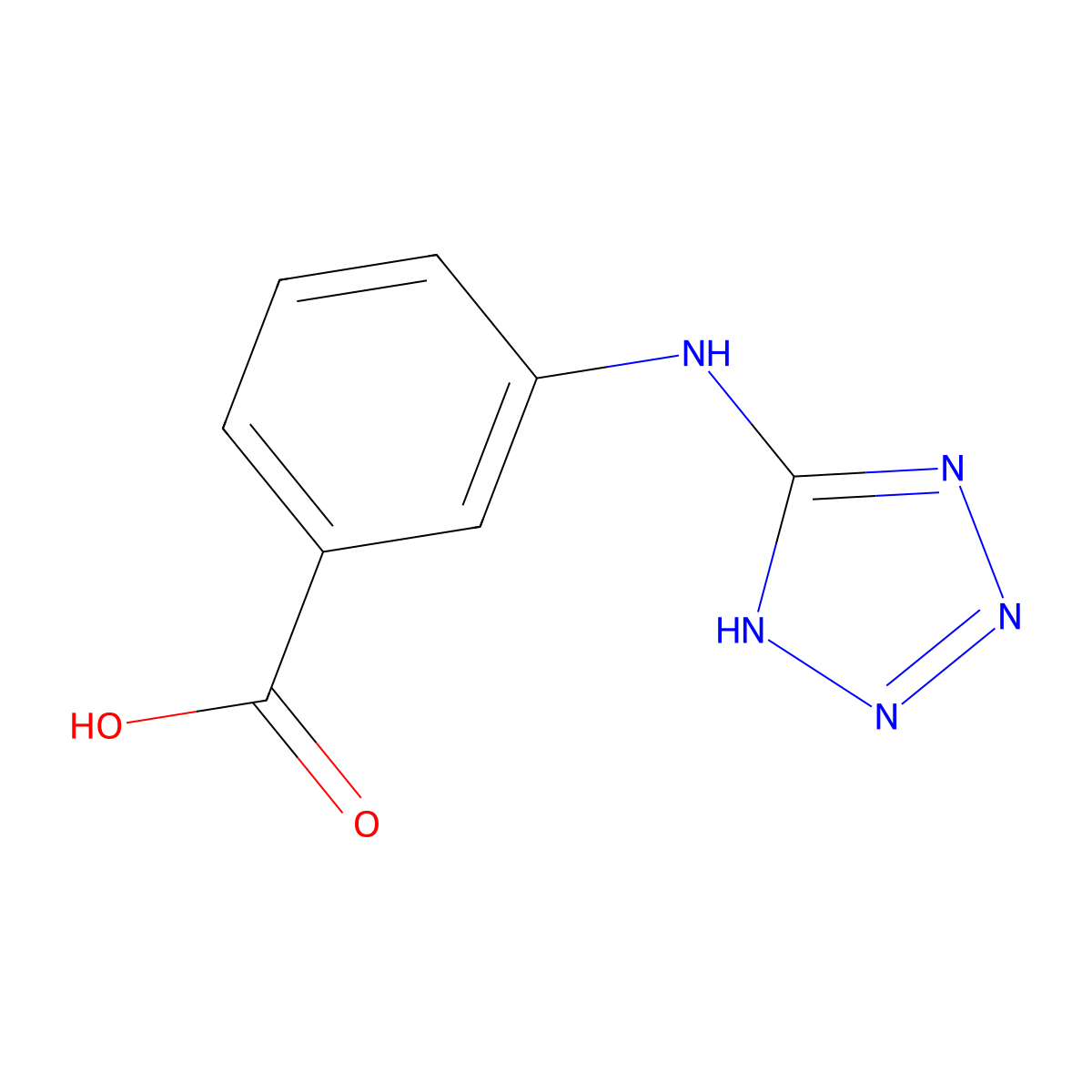3-(2H-tetrazol-5-ylamino)benzoic acid molecular structure, CAS 199535-07-4