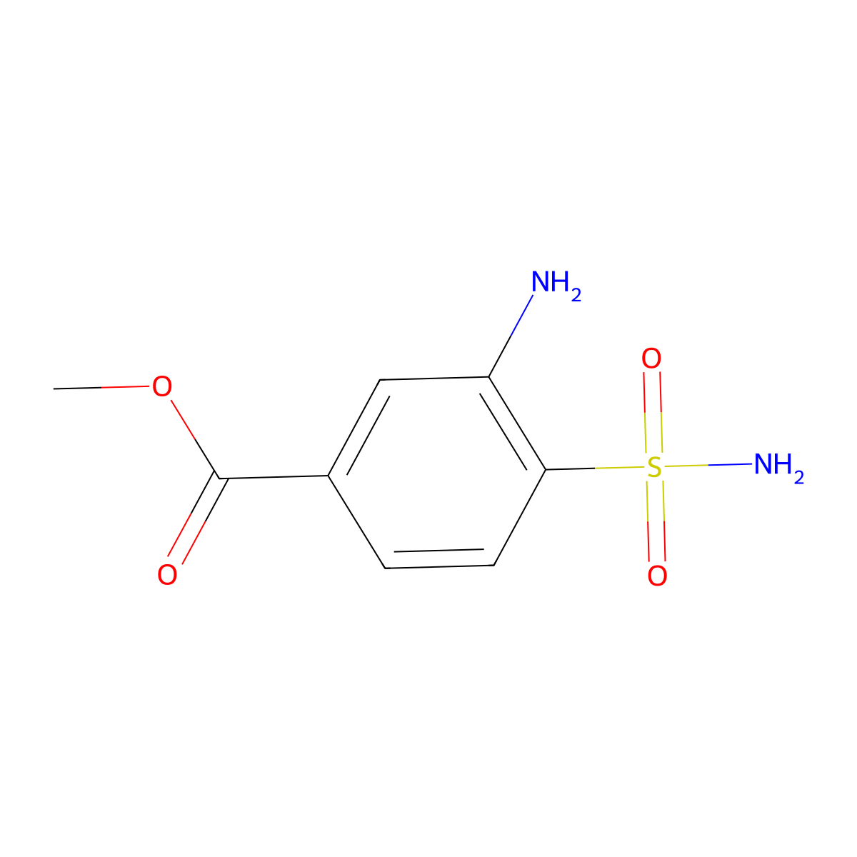 Methyl 3-amino-4-sulfamoylbenzoate molecular structure, CAS 199535-36-9