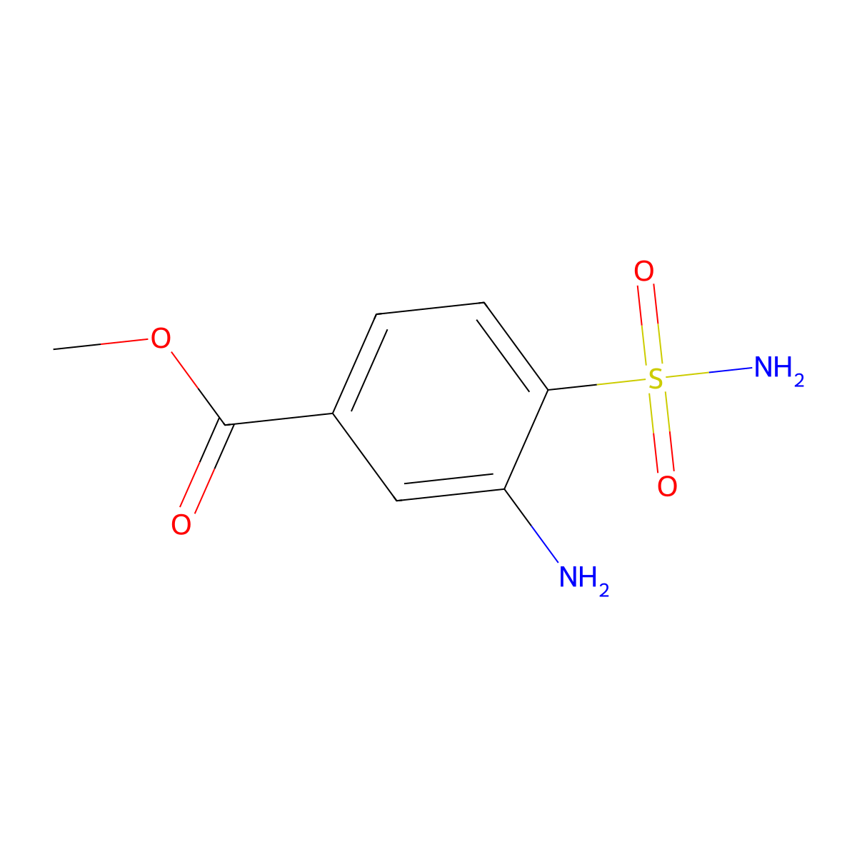 Methyl 3-amino-4-sulfamoylbenzoate molecular structure, CAS 199535-36-9