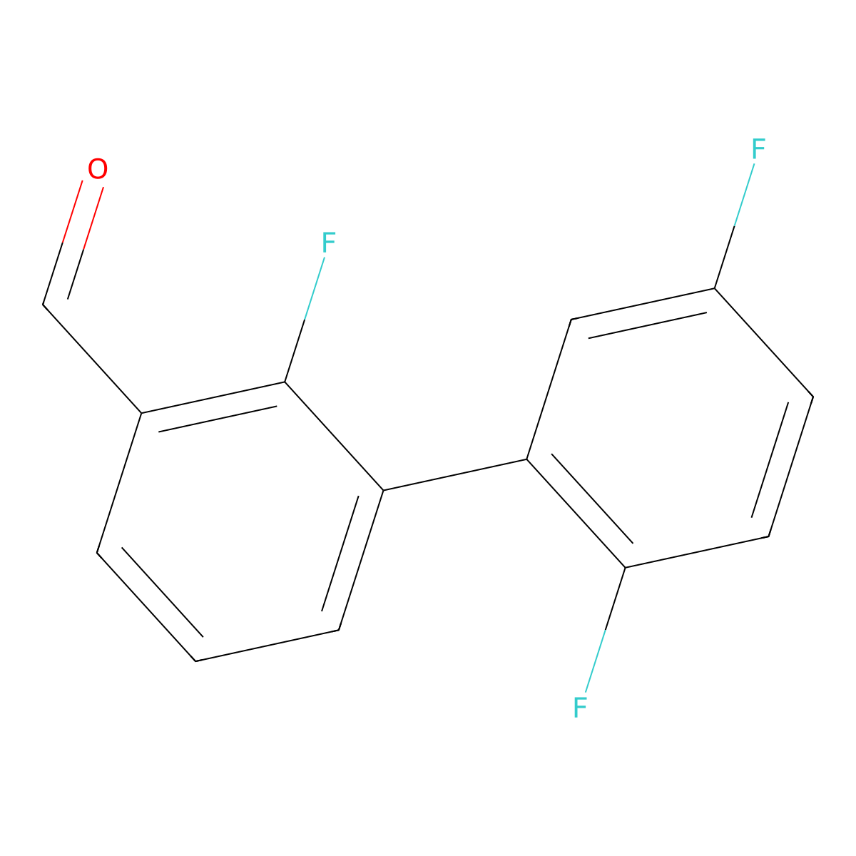 3-(2,5-Difluorophenyl)-2-fluorobenzaldehyde molecular structure, CAS 1995356-24-5