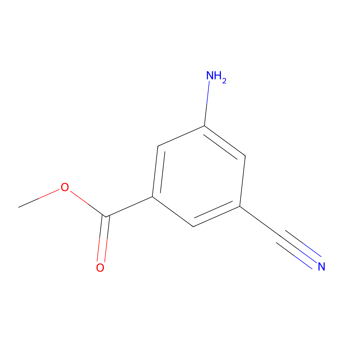 Methyl 3-amino-5-cyanobenzoate molecular structure, CAS 199536-01-1