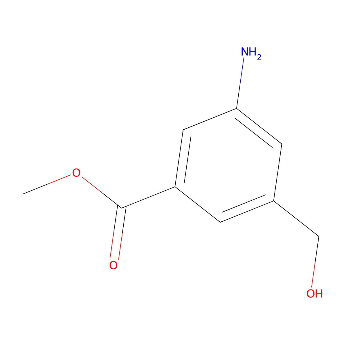 Methyl 3-amino-5-(hydroxymethyl)benzoate molecular structure, CAS 199536-04-4