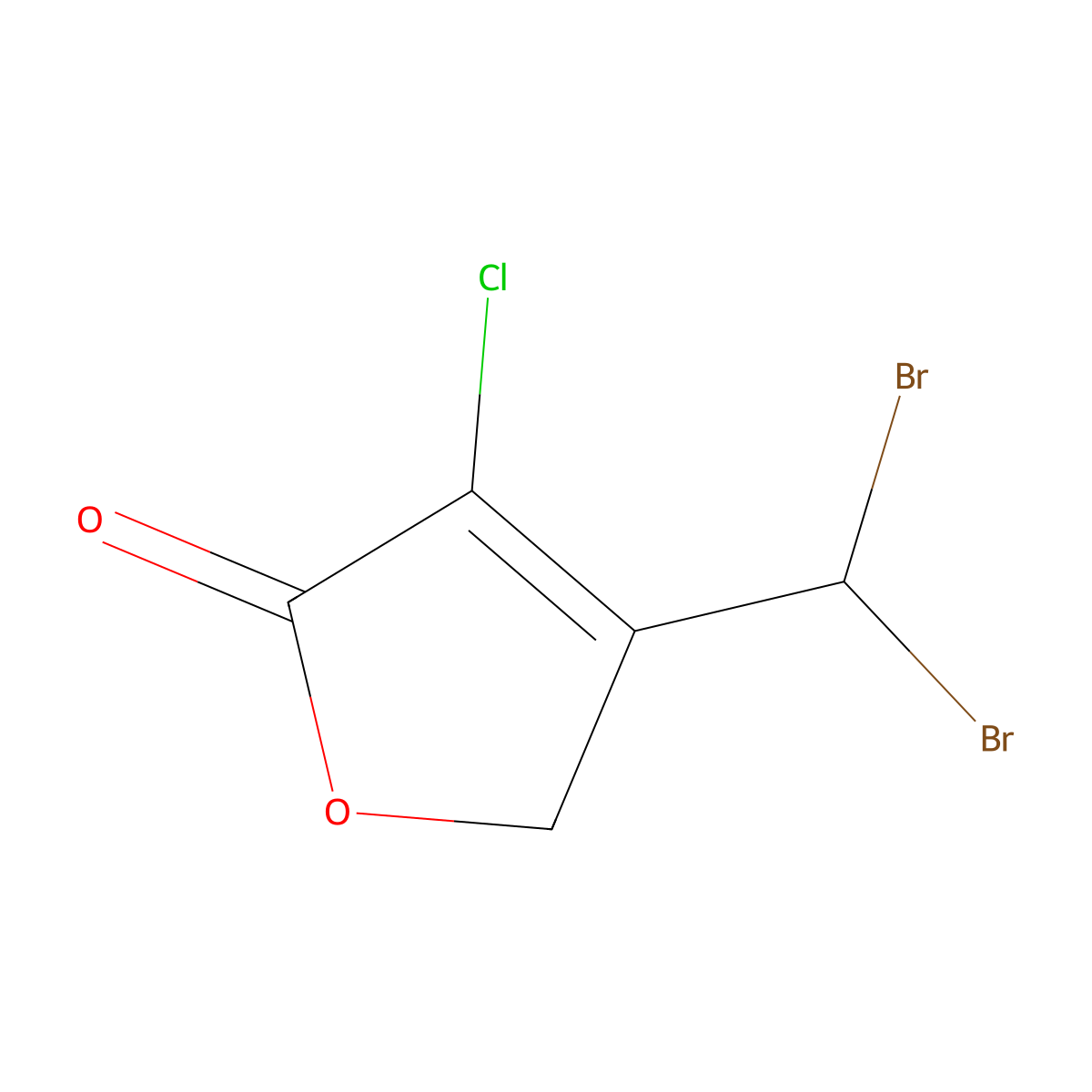3-Chloro-4-(dibromomethyl)-2(5H)-furanone molecular structure, CAS 199536-82-8