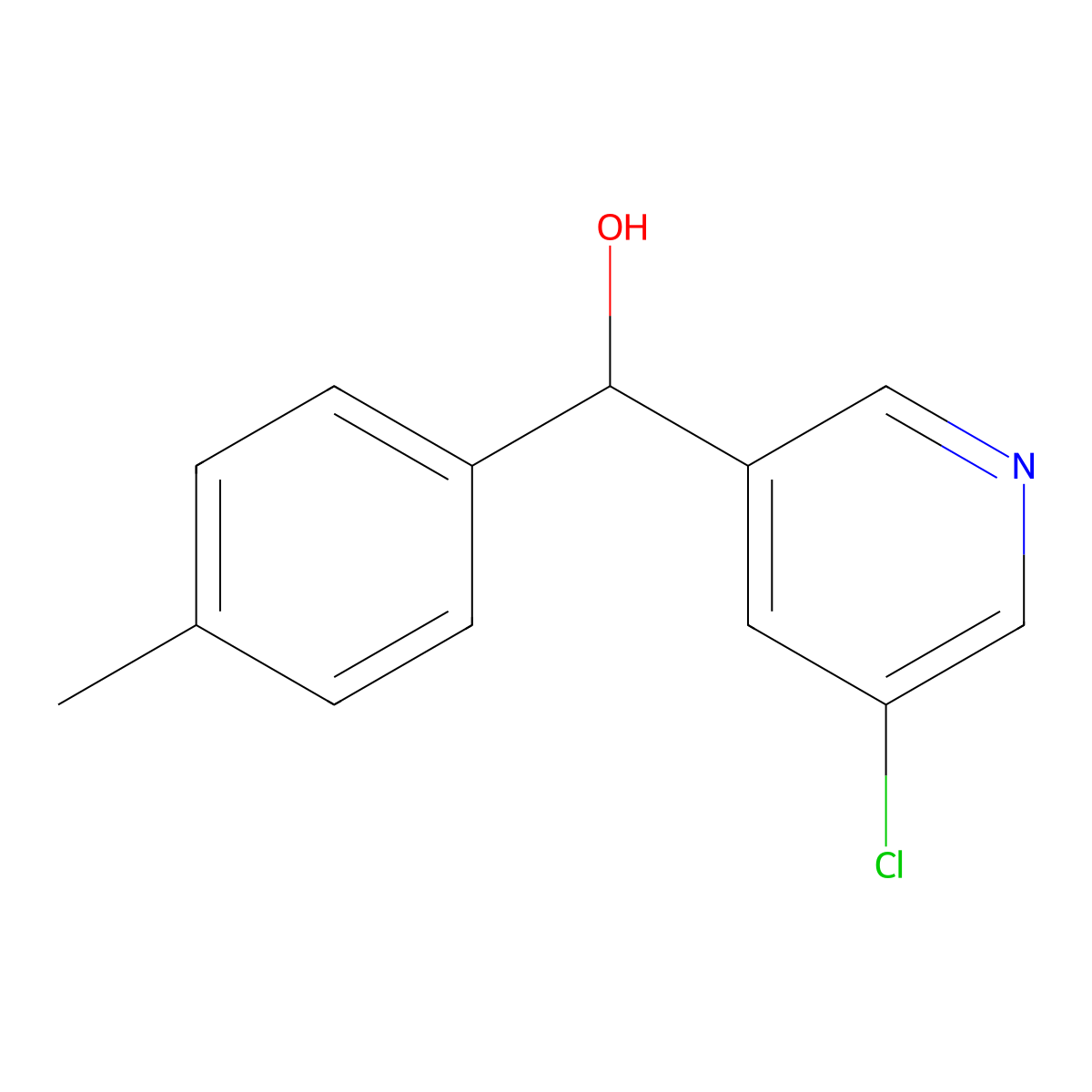 5-Chloro-alpha-(4-methylphenyl)-3-pyridinemethanol molecular structure, CAS 1995361-21-1
