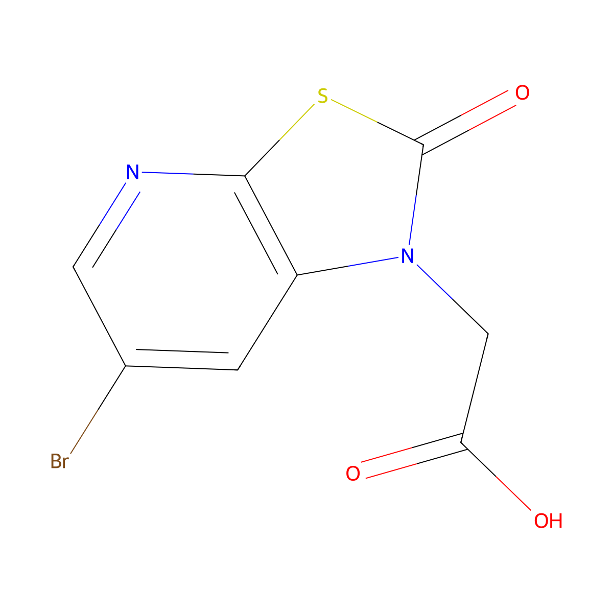 2-(6-Bromo-2-oxothiazolo[5,4-b]pyridin-1(2H)-yl)acetic acid molecular structure, CAS 199538-82-4