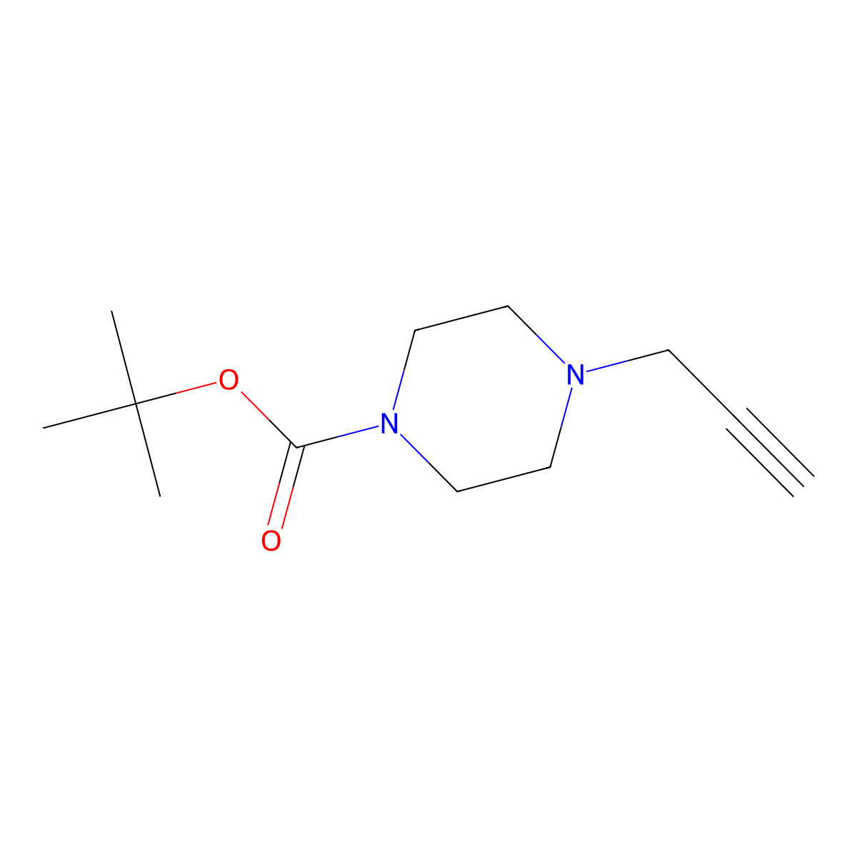tert-Butyl 4-(prop-2-yn-1-yl)piperazine-1-carboxylate molecular structure, CAS 199538-99-3
