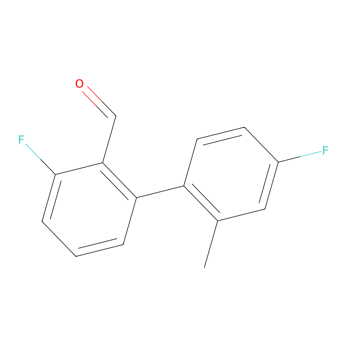 2-Fluoro-6-(4-fluoro-2-methylphenyl)benzaldehyde molecular structure, CAS 1995398-82-7