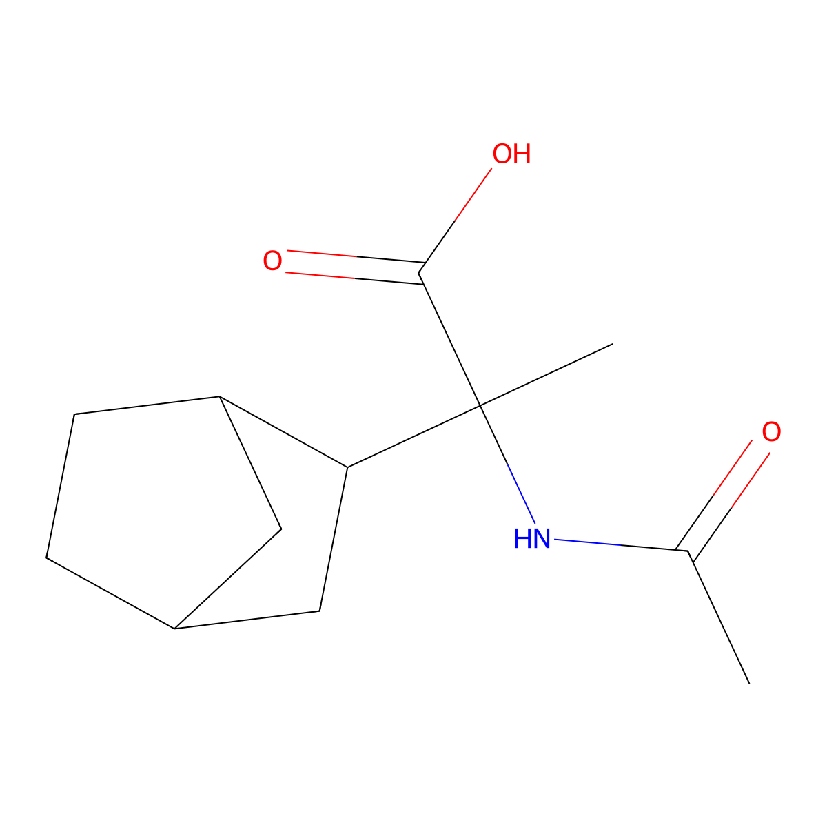 2-{Bicyclo[2.2.1]heptan-2-yl}-2-acetamidopropanoic acid molecular structure, CAS 1995427-63-8