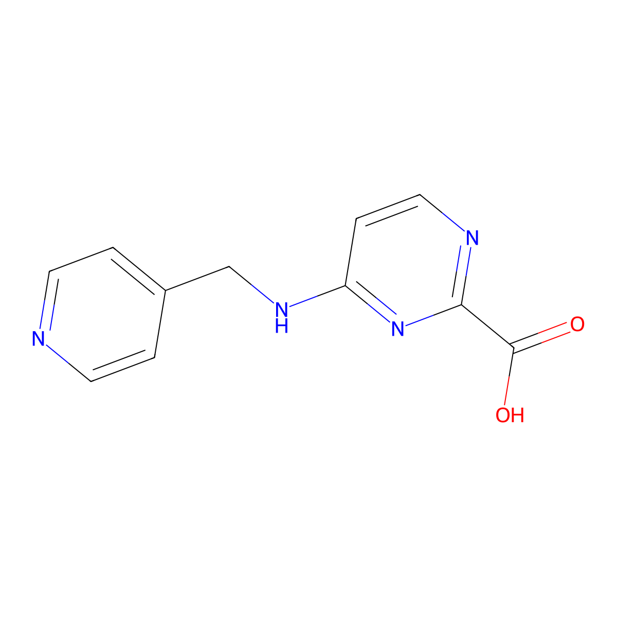 4-{[(Pyridin-4-yl)methyl]amino}pyrimidine-2-carboxylic acid molecular structure, CAS 1995507-02-2