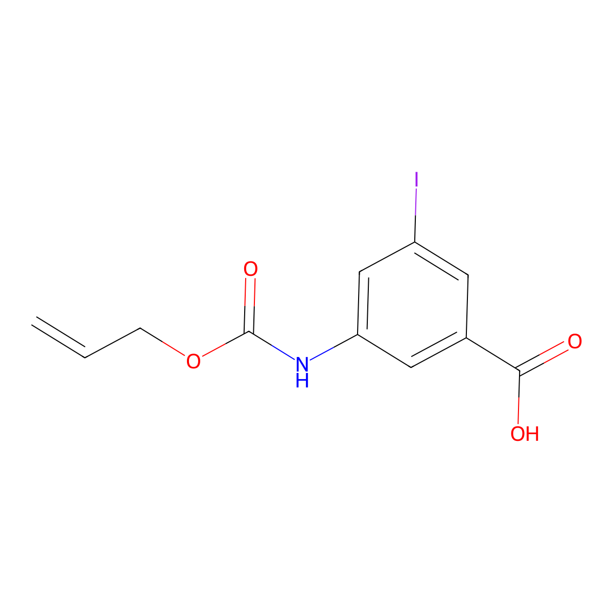 3-Iodo-5-{[(prop-2-en-1-yloxy)carbonyl]amino}benzoic acid molecular structure, CAS 1995516-29-4