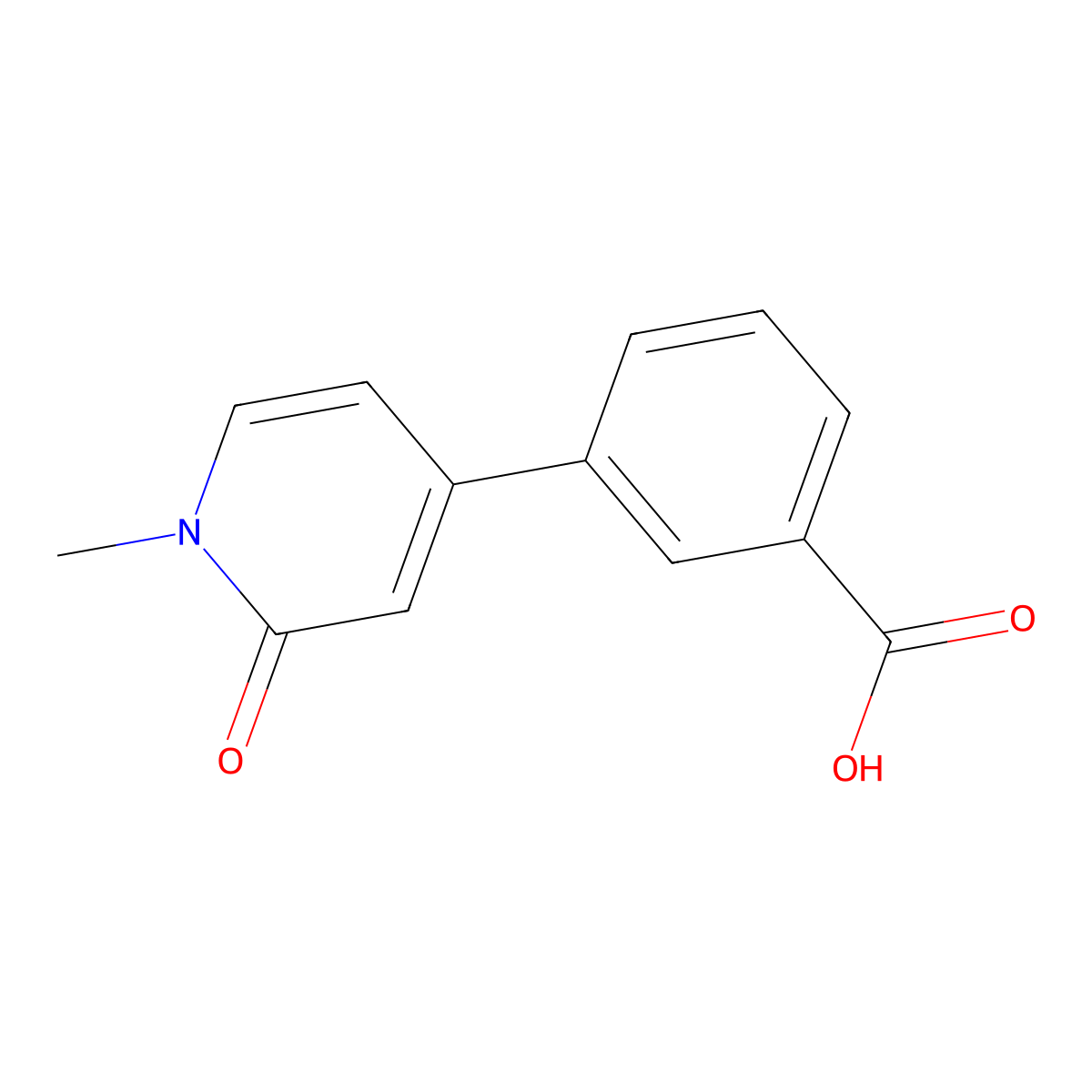 3-(1,2-Dihydro-1-methyl-2-oxo-4-pyridinyl)benzoic acid molecular structure, CAS 1995647-68-1