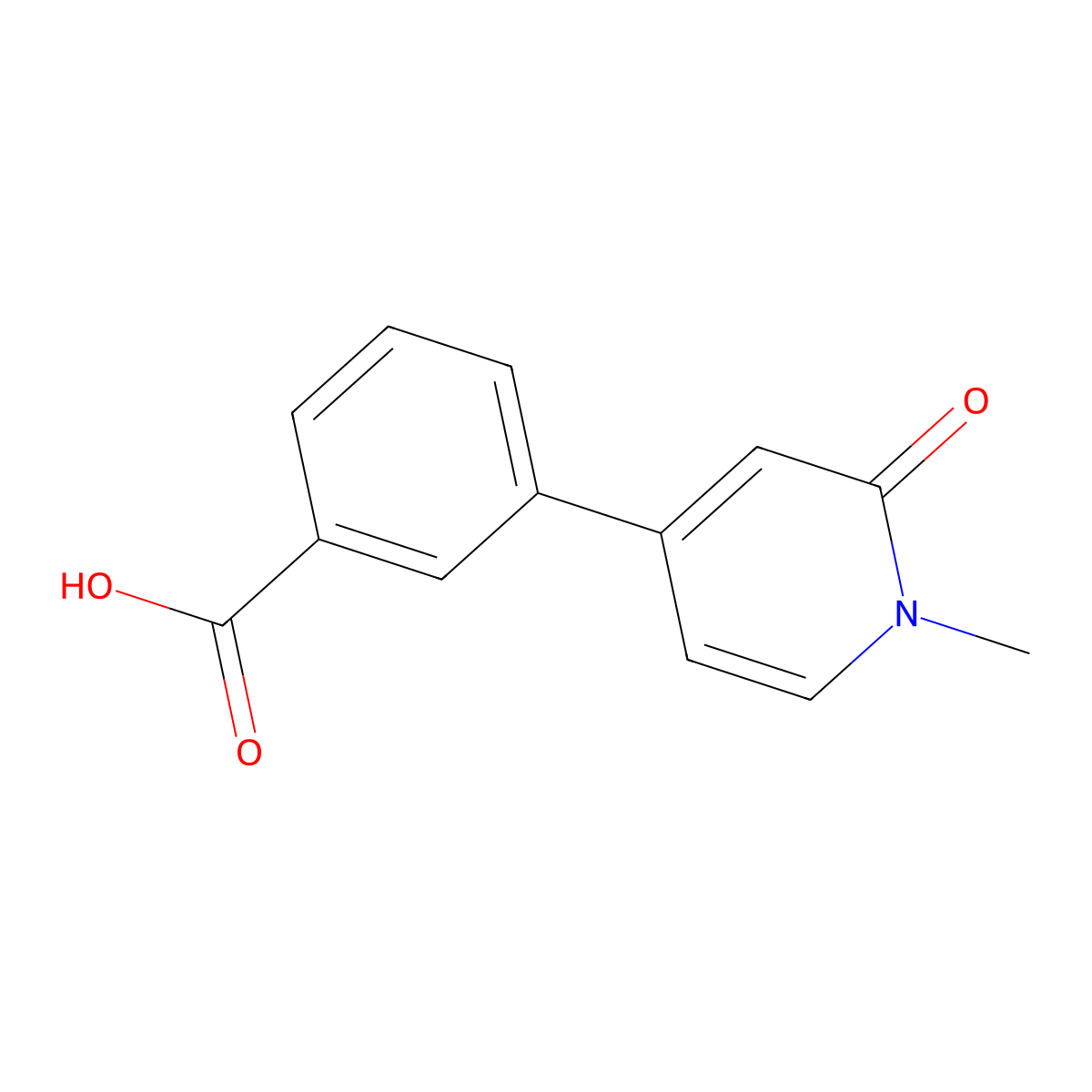 3-(1,2-Dihydro-1-methyl-2-oxo-4-pyridinyl)benzoic acid molecular structure, CAS 1995647-68-1