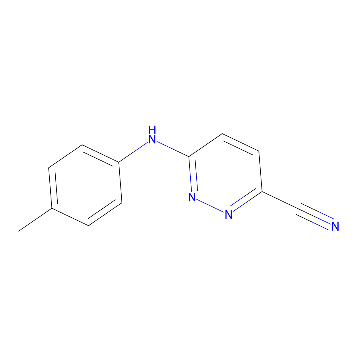 6-[(4-Methylphenyl)amino]pyridazine-3-carbonitrile molecular structure, CAS 1995673-11-4
