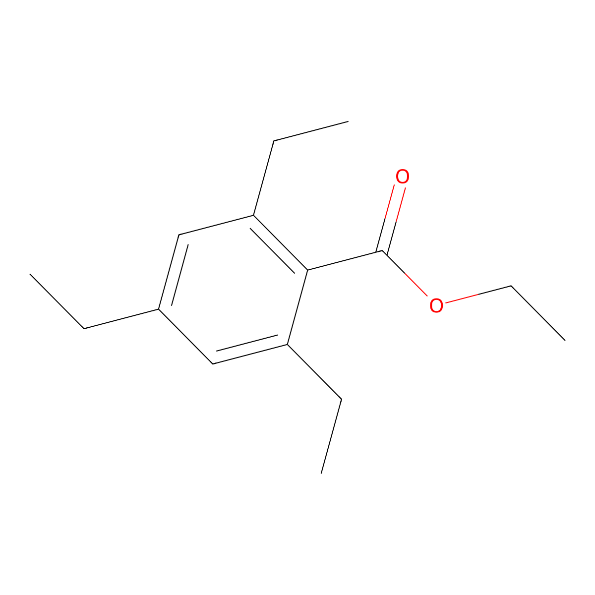 Ethyl 2,4,6-triethylbenzoate molecular structure, CAS 19957-69-8