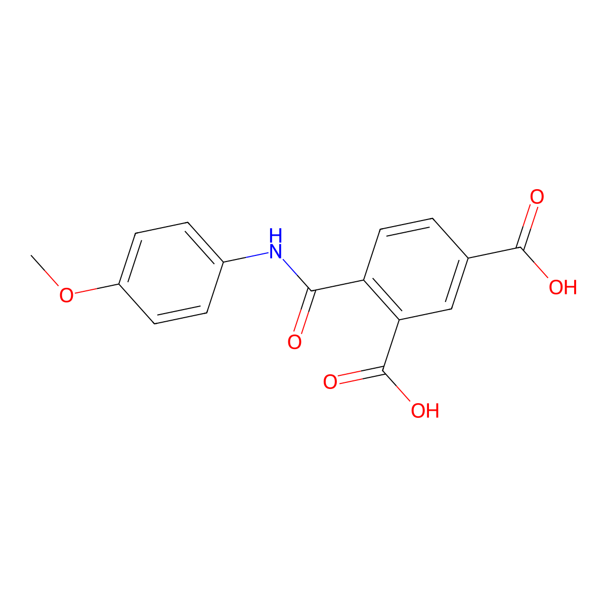 4-[(4-methoxyphenyl)carbamoyl]benzene-1,3-dicarboxylic Acid molecular structure, CAS 199584-76-4