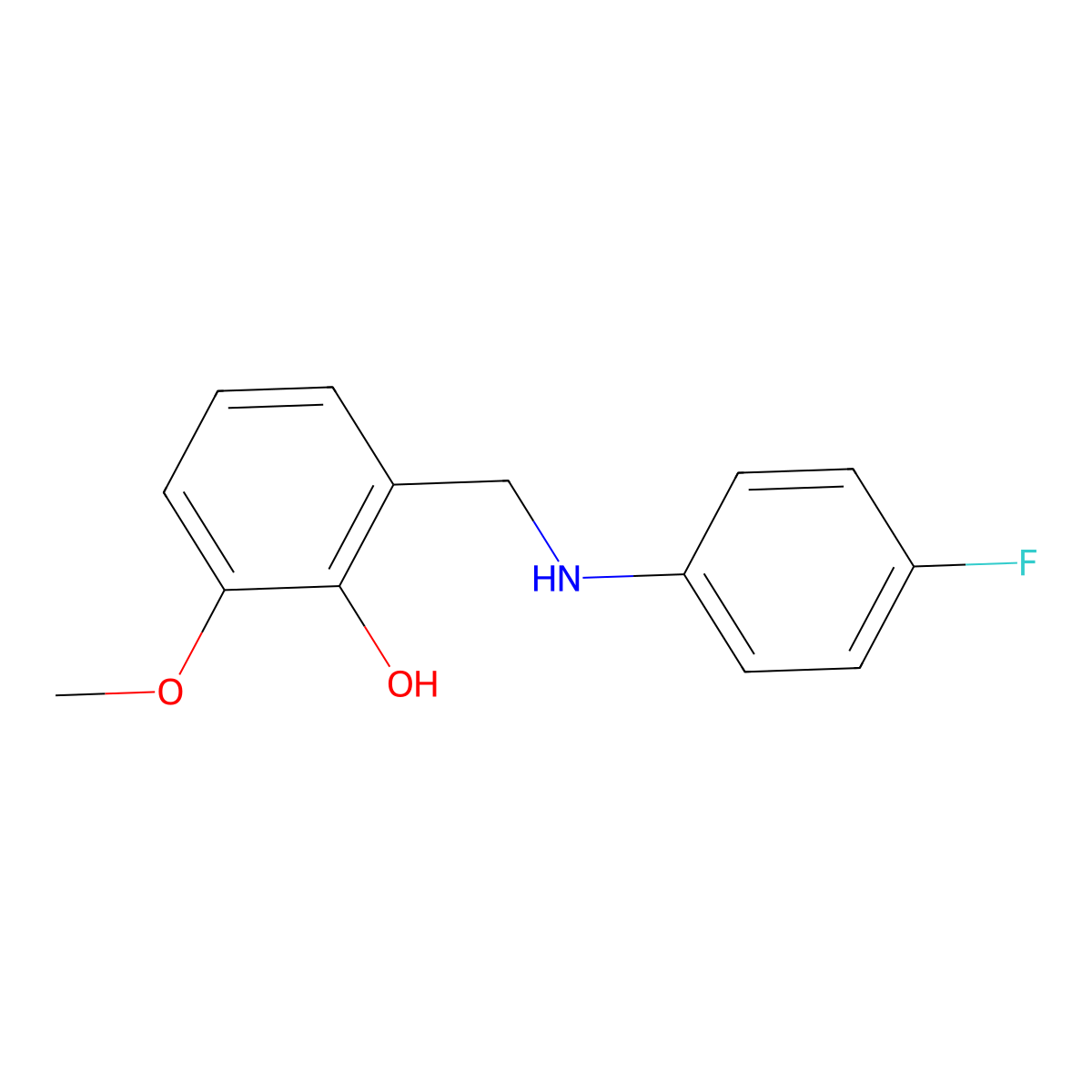 2-{[(4-Fluorophenyl)amino]methyl}-6-methoxyphenol molecular structure, CAS 199584-94-6