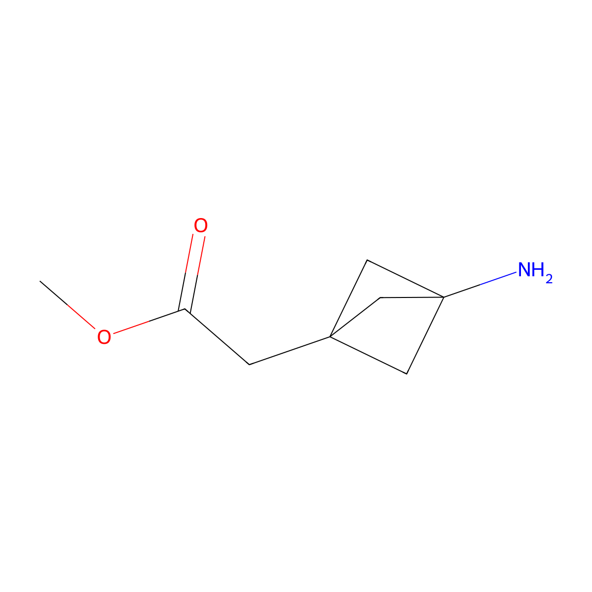 Methyl 2-{3-aminobicyclo[1.1.1]pentan-1-yl}acetate molecular structure, CAS 1995848-10-6
