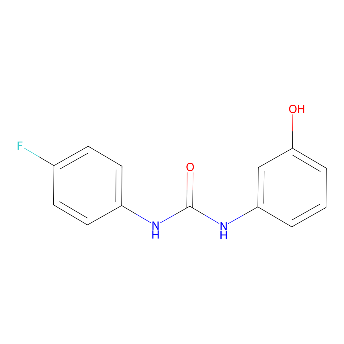 1-(4-Fluorophenyl)-3-(3-hydroxyphenyl)urea molecular structure, CAS 199585-00-7
