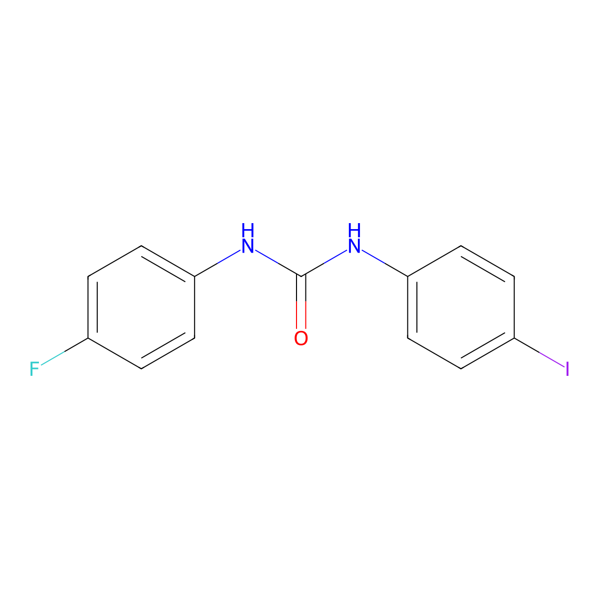 1-(4-Fluorophenyl)-3-(4-iodophenyl)urea molecular structure, CAS 199585-06-3