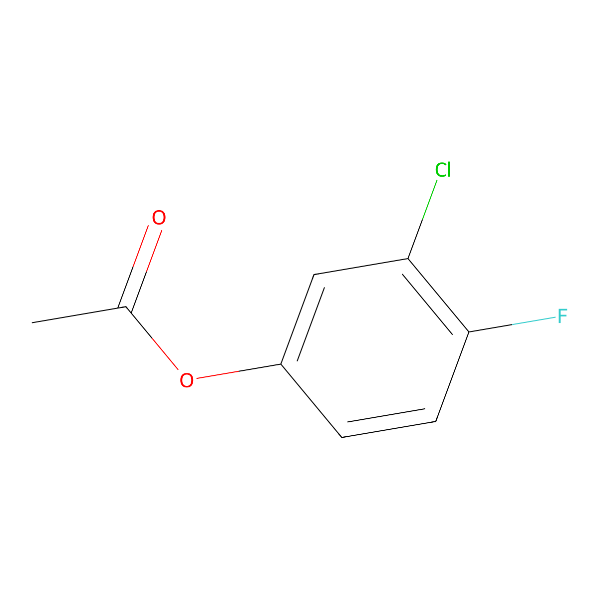 3-Chloro-4-fluorophenyl acetate molecular structure, CAS 199586-28-2