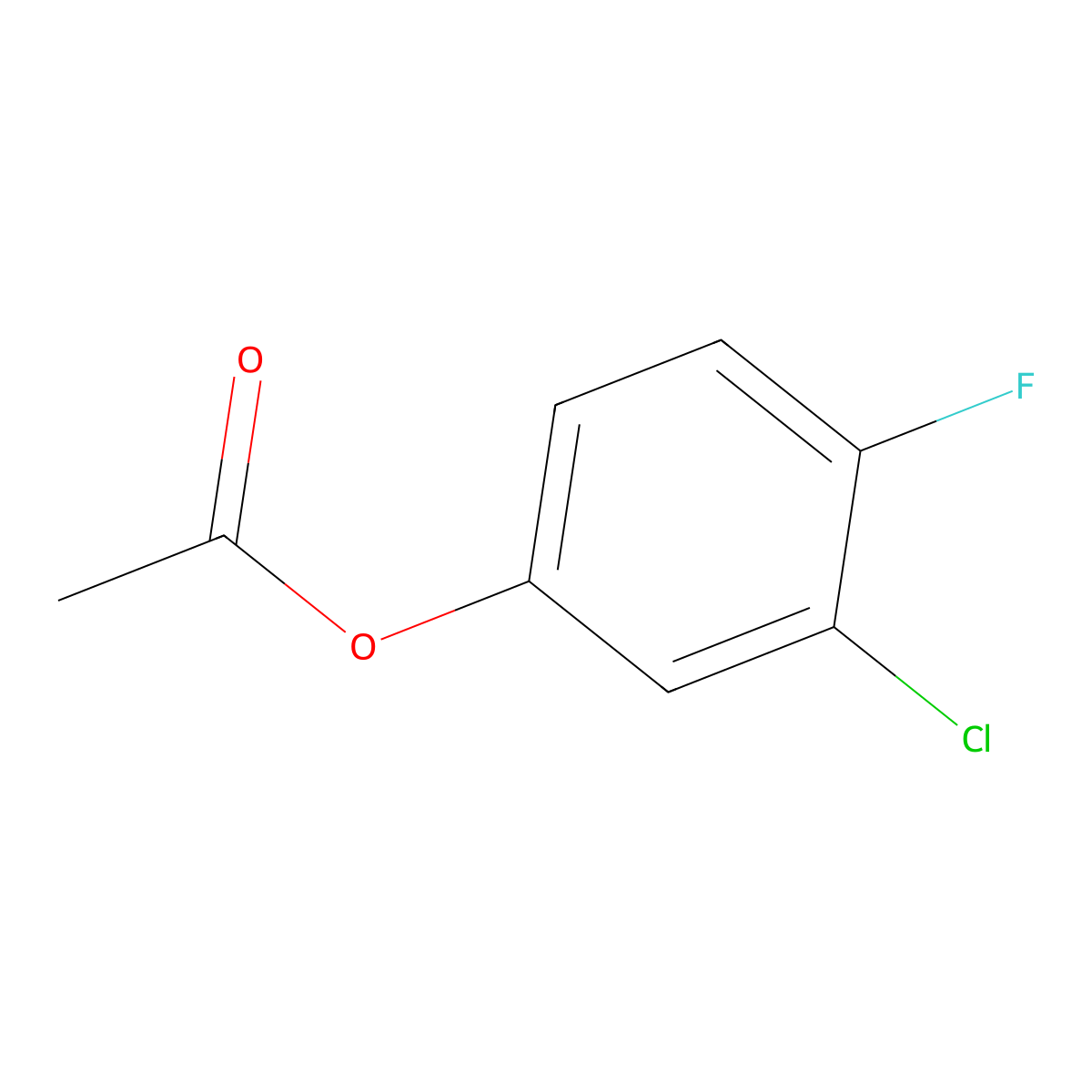 3-Chloro-4-fluorophenyl acetate molecular structure, CAS 199586-28-2