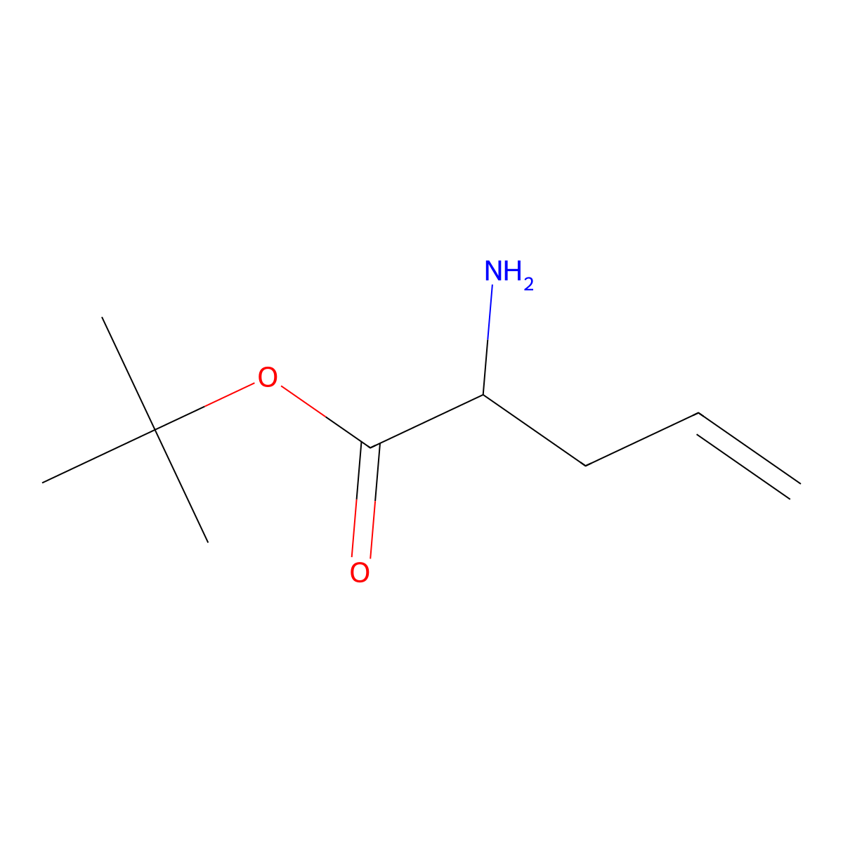 tert-Butyl (2R)-2-aminopent-4-enoate molecular structure, CAS 199588-89-1
