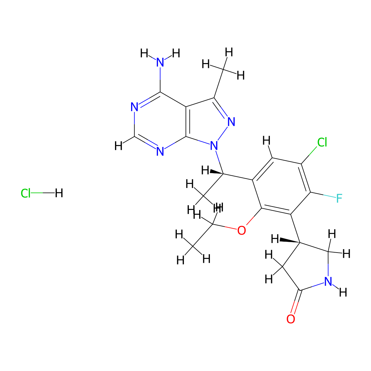 Parsaclisib Hydrochloride molecular structure, CAS 1995889-48-9