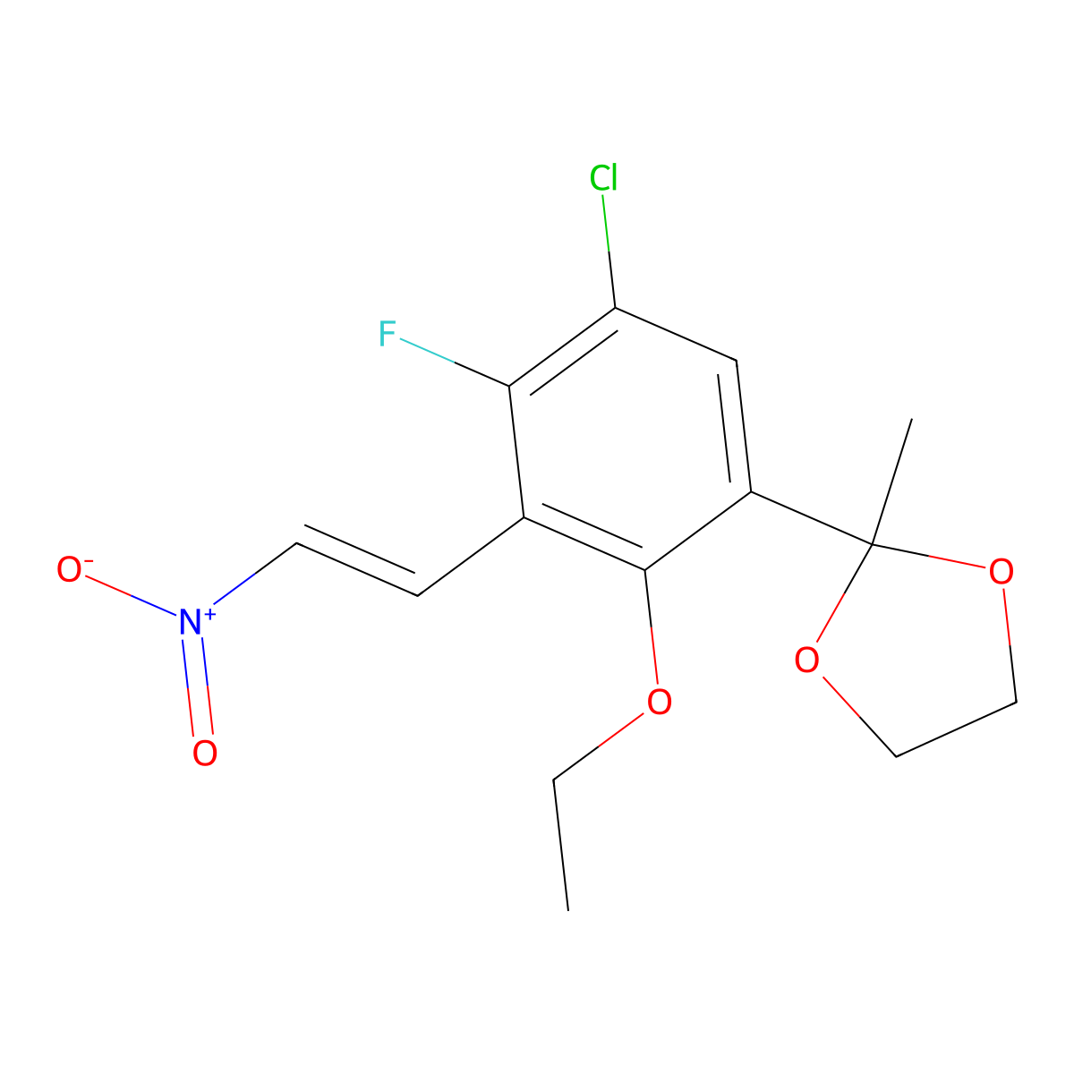 2-[5-Chloro-2-ethoxy-4-fluoro-3-(2-nitroethenyl)phenyl]-2-methyl-1,3-dioxolane molecular structure, CAS 1995889-51-4