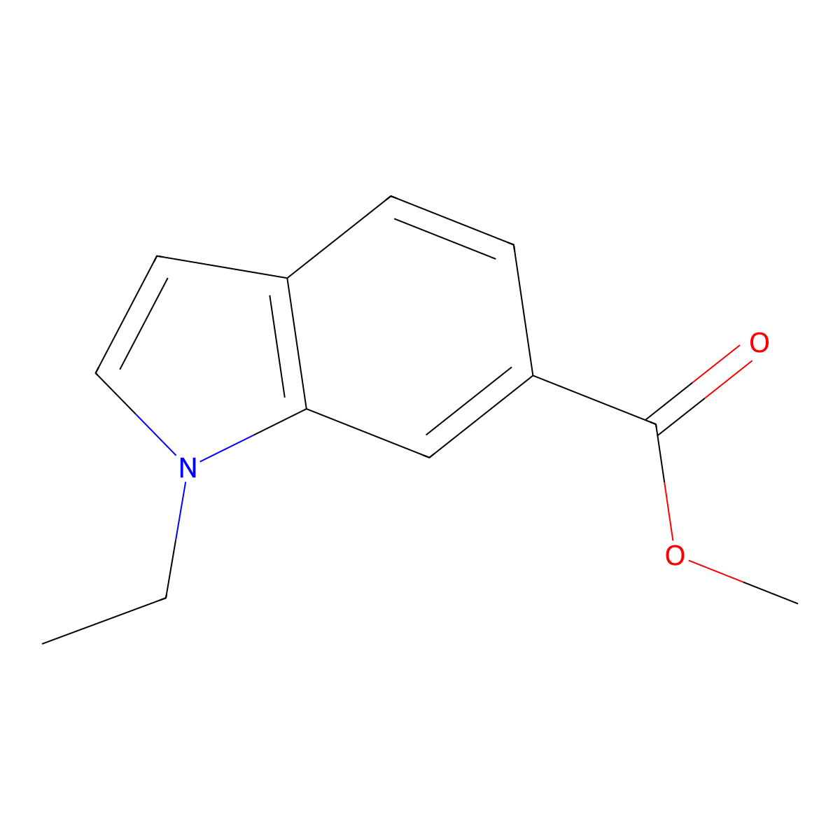 Methyl 1-ethyl-1H-indole-6-carboxylate molecular structure, CAS 199589-22-5