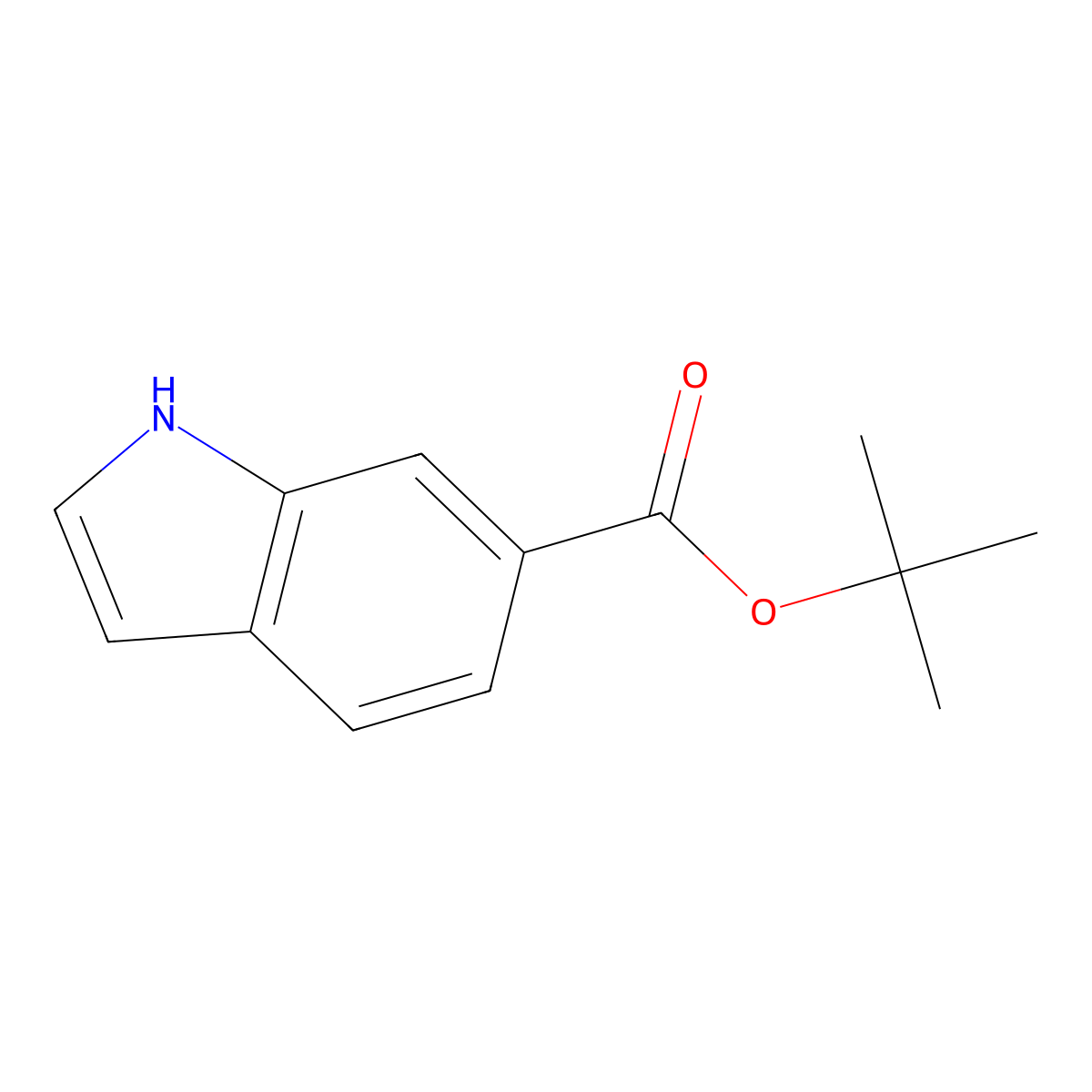 tert-butyl 1H-indole-6-carboxylate molecular structure, CAS 199589-62-3