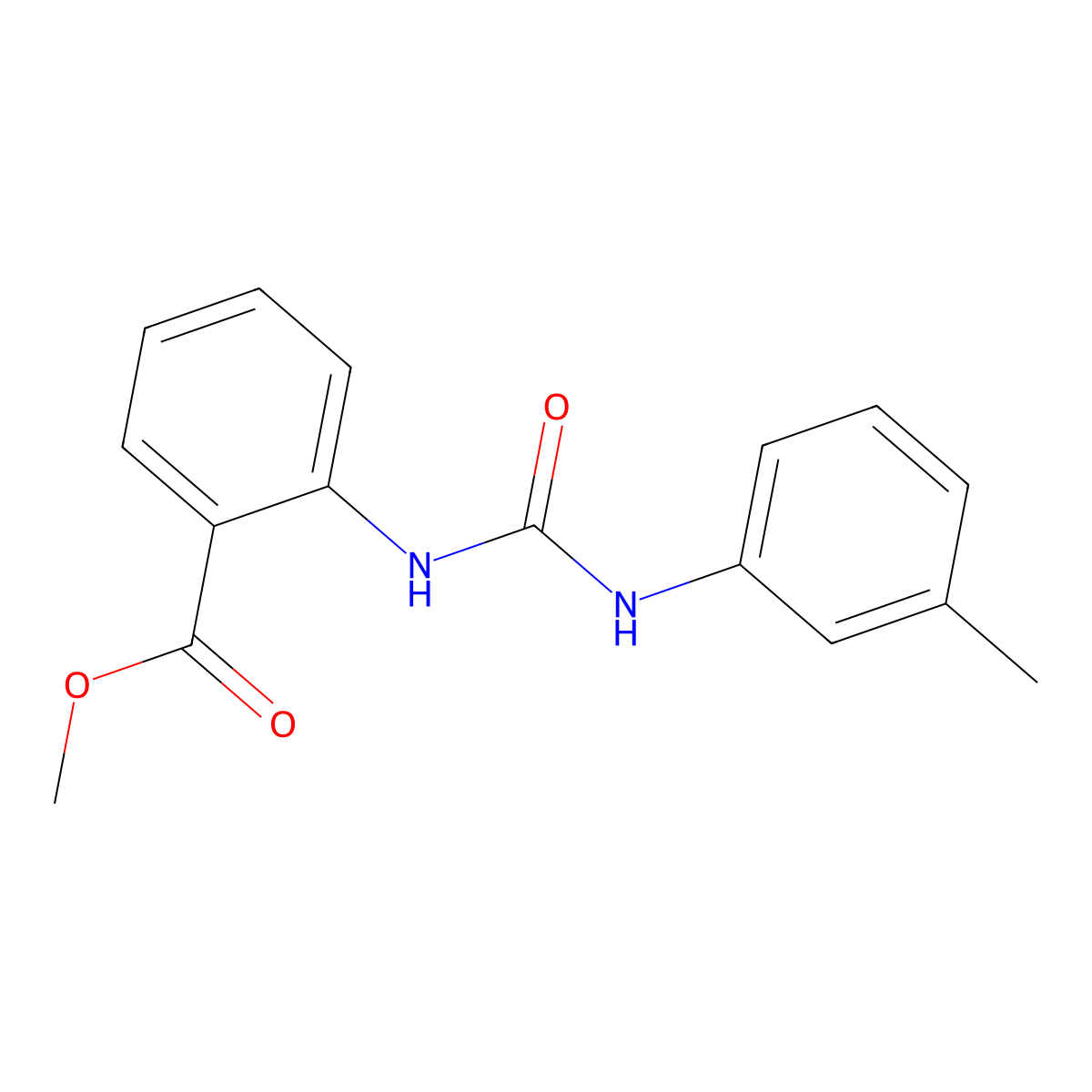 Methyl 2-{[(3-methylphenyl)carbamoyl]amino}benzoate molecular structure, CAS 19959-38-7