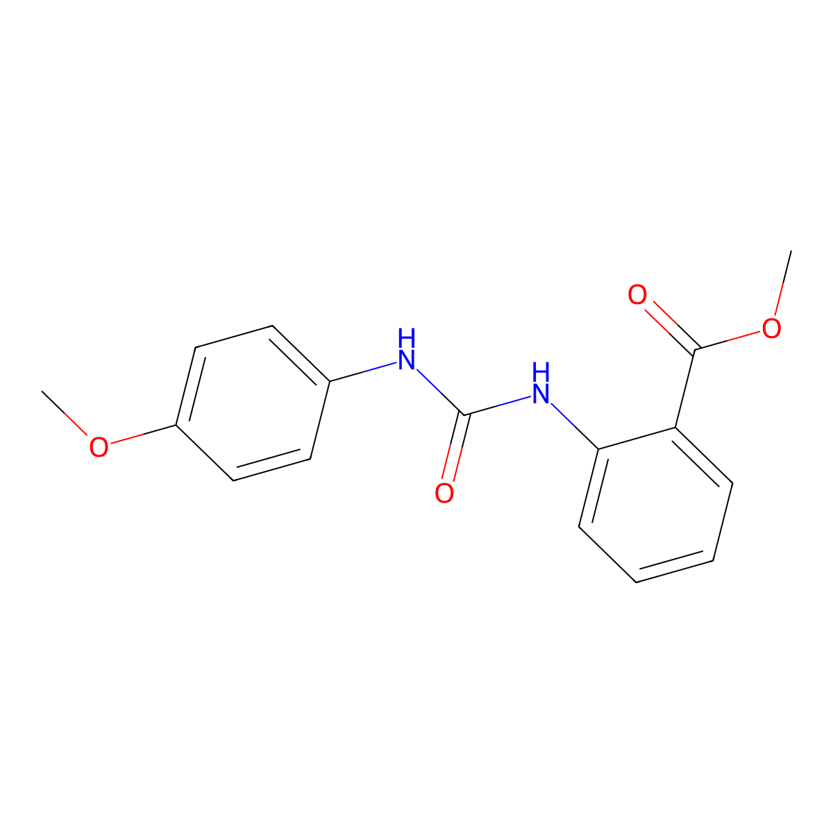 Methyl 2-{[(4-methoxyphenyl)carbamoyl]amino}benzoate molecular structure, CAS 19959-40-1