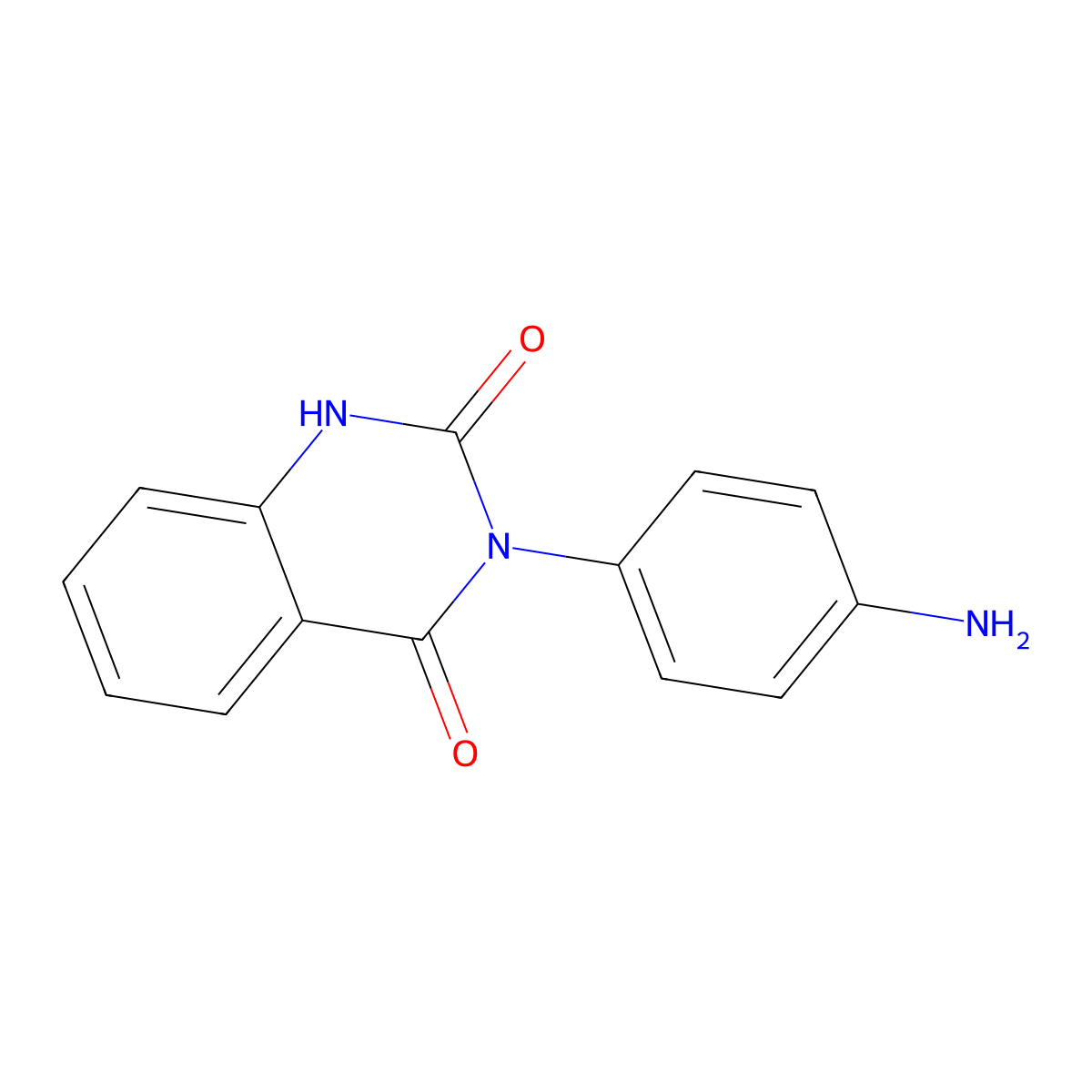 3-(4-aminophenyl)-1H-quinazoline-2,4-dione molecular structure, CAS 19959-51-4
