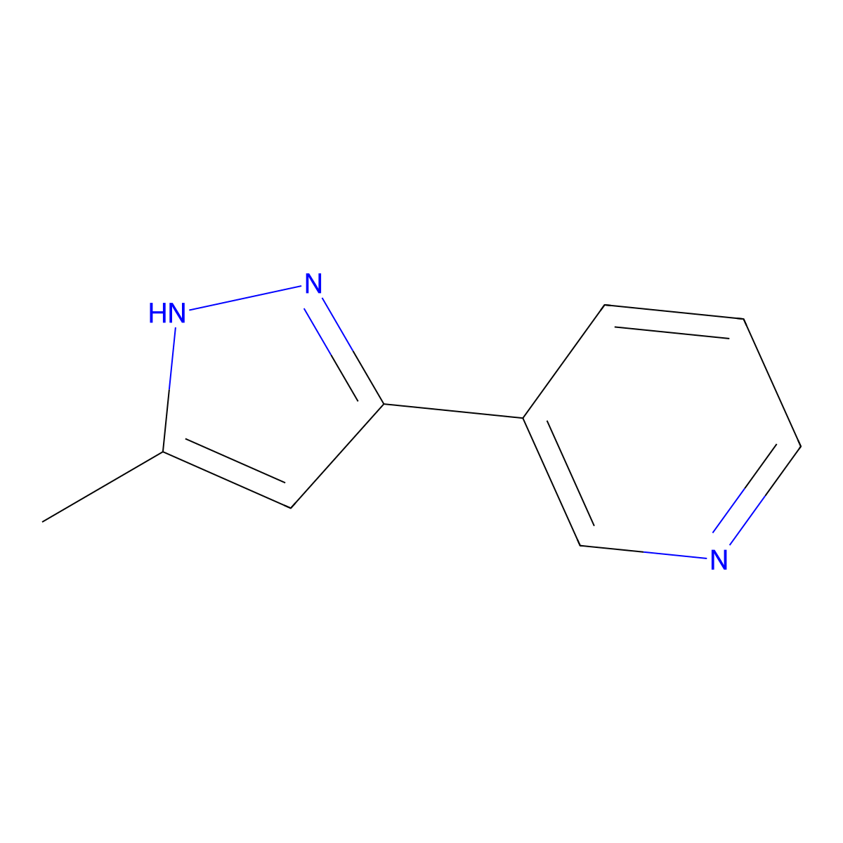 3-(5-Methyl-1H-pyrazol-3-yl)pyridine molecular structure, CAS 19959-72-9