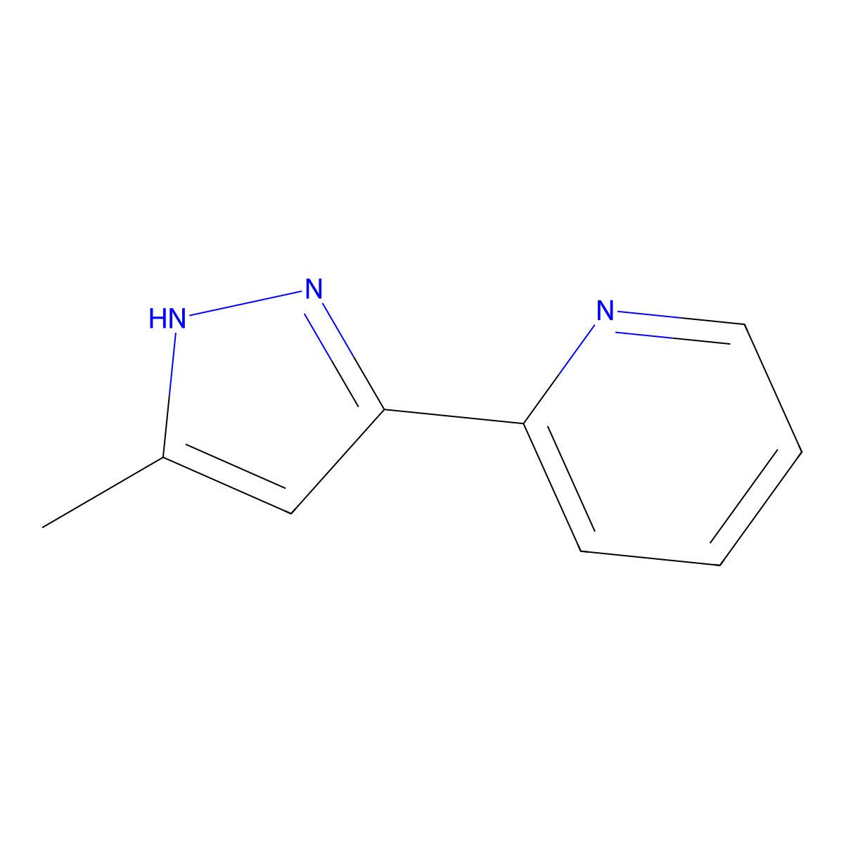 2-(5-methyl-1H-pyrazol-3-yl)pyridine molecular structure, CAS 19959-77-4